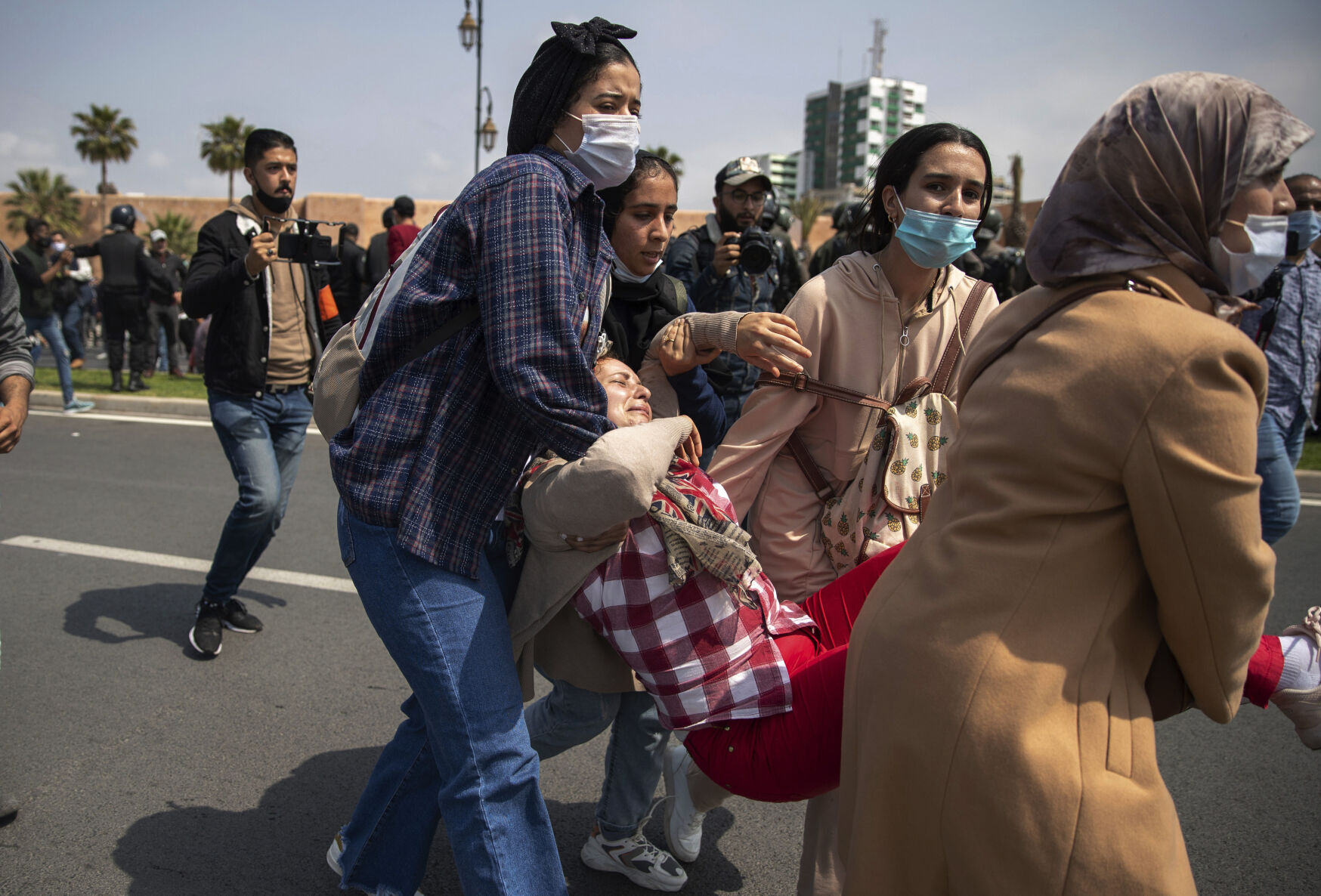 APTOPIX Morocco Teachers Protest